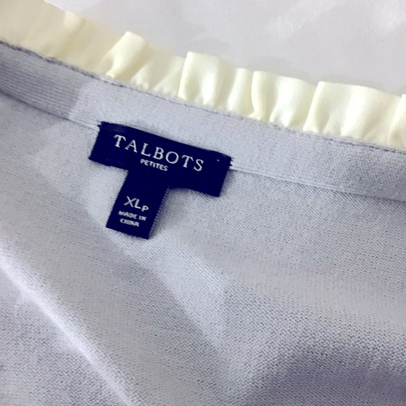 Talbots Ruffled Henley sweater - Picture 3 of 4